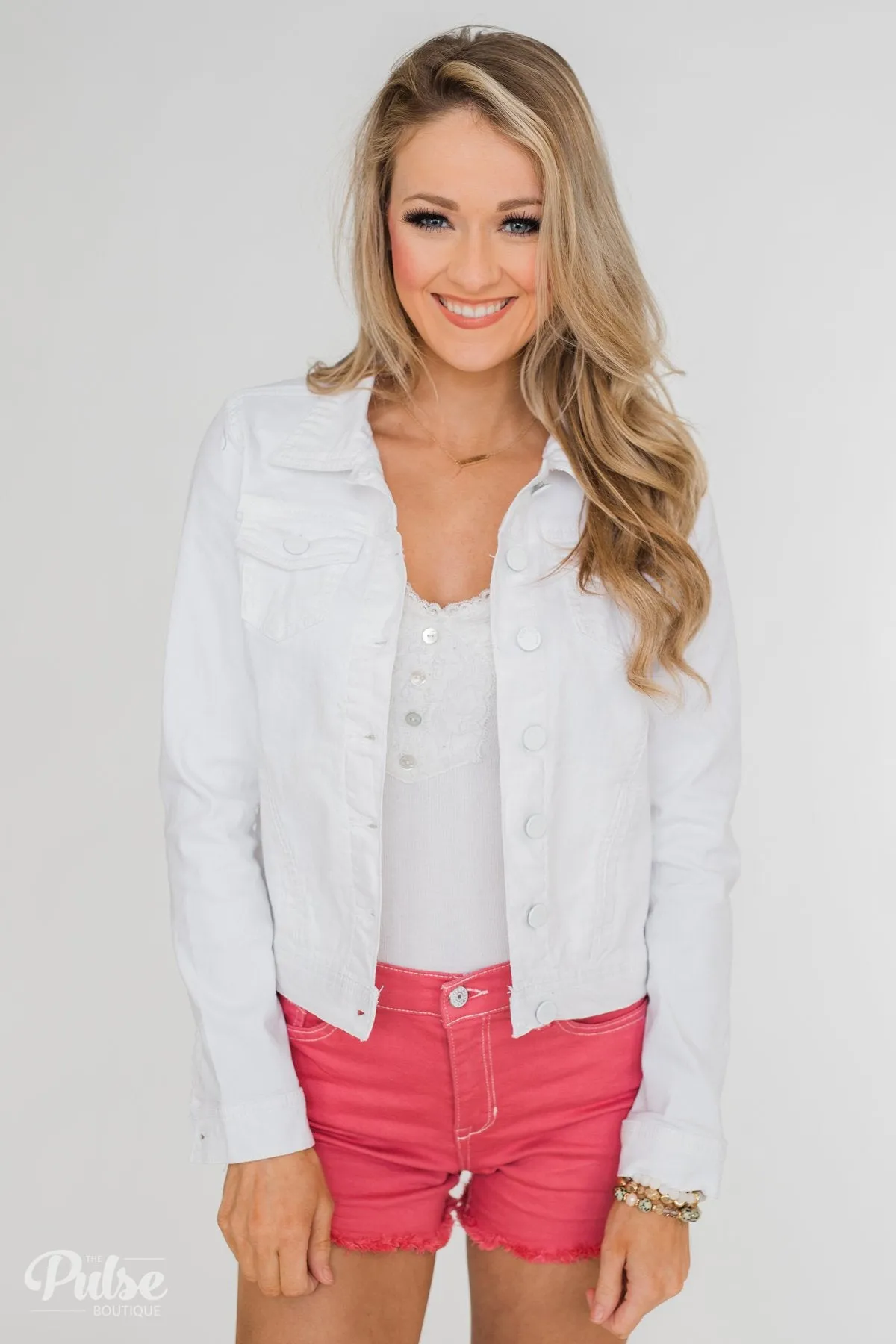 C'est Toi Non-Distressed Denim Jacket- White