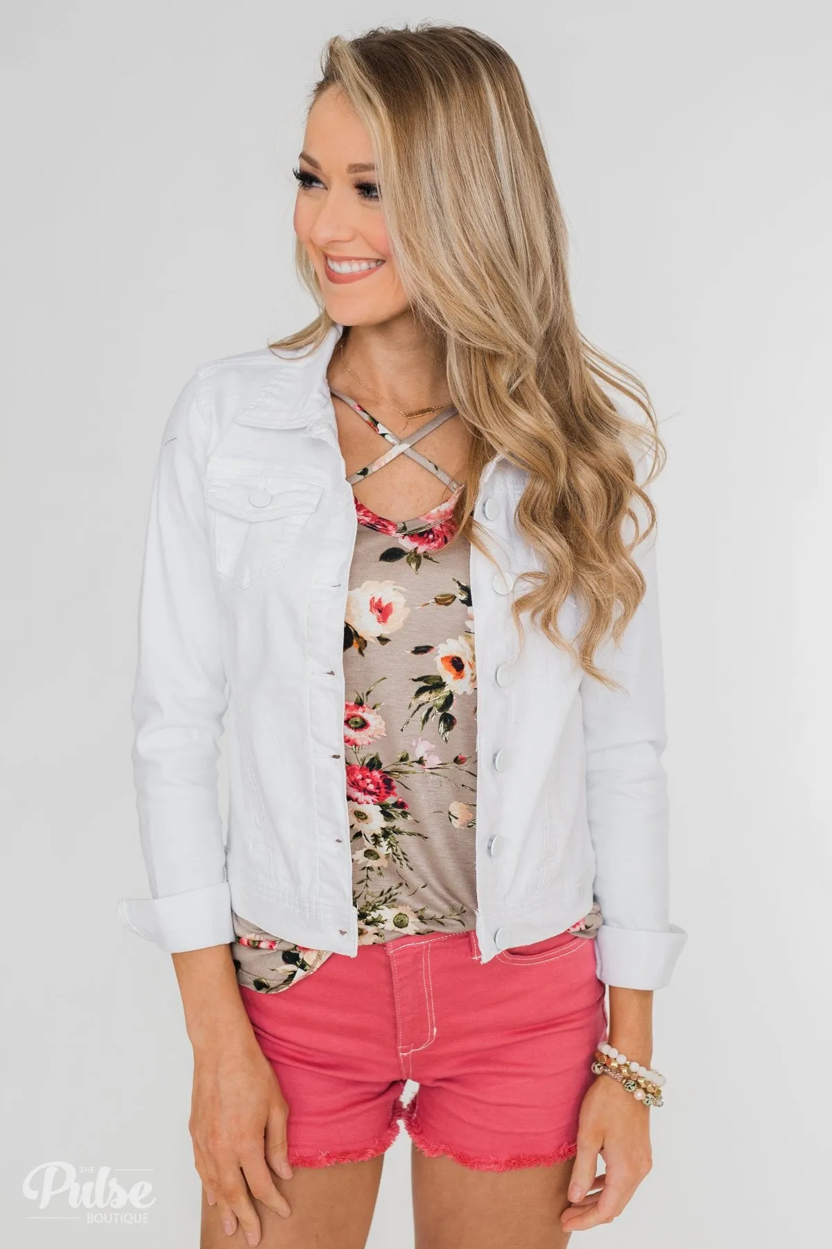 C'est Toi Non-Distressed Denim Jacket- White