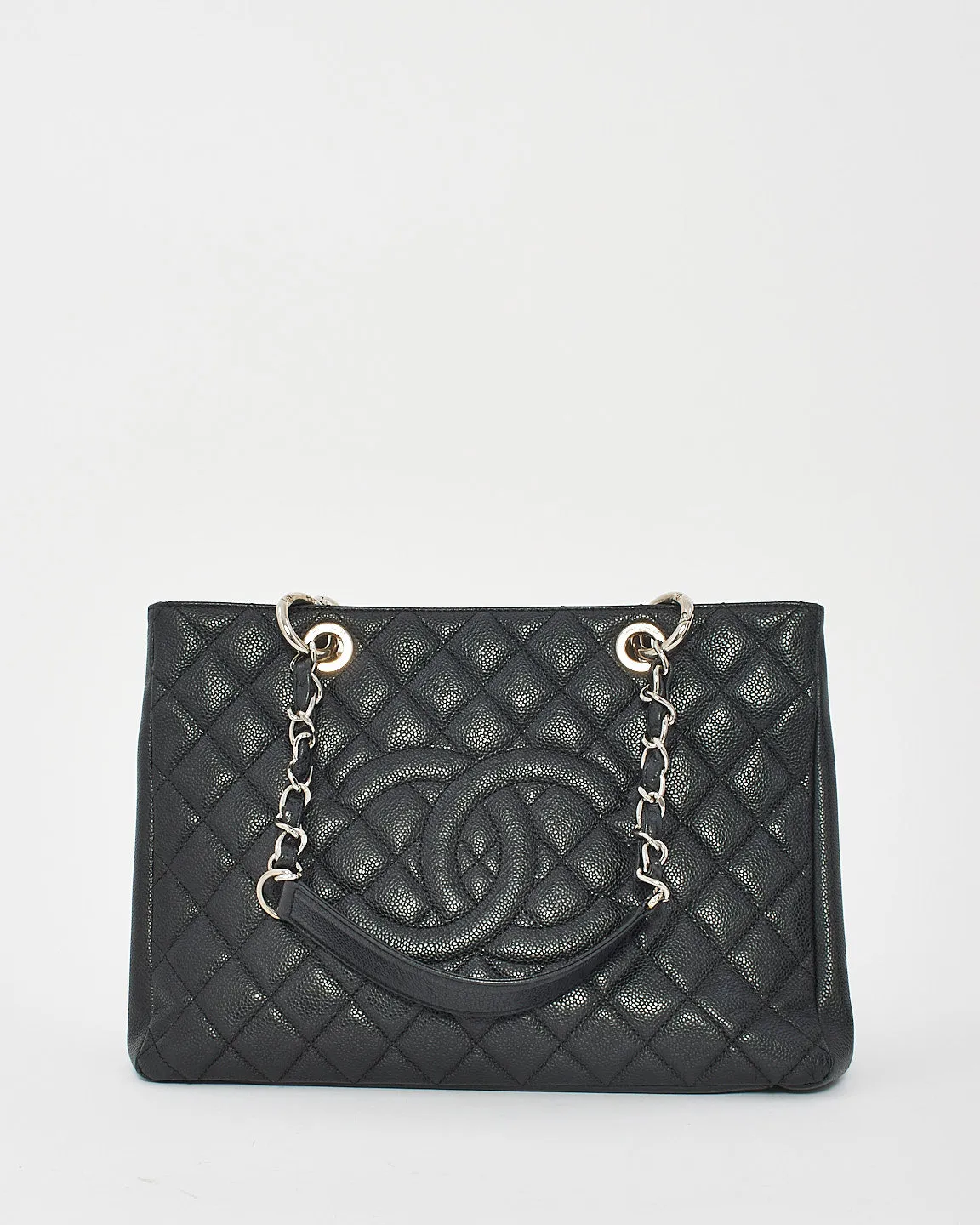 Chanel Black Caviar Quilted GST Shopping Tote Bag