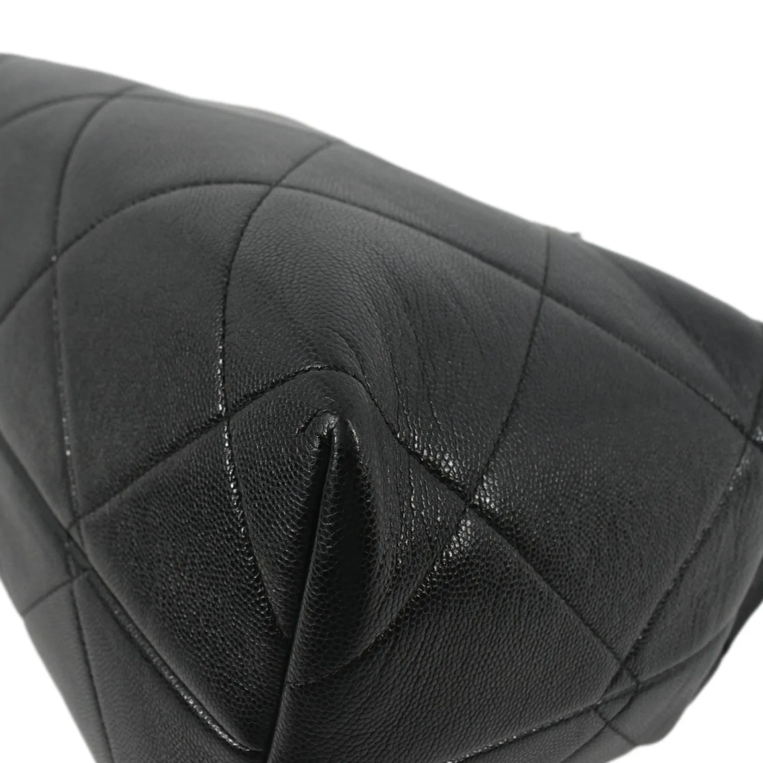 CHANEL Large A Real Catch Quilted Leather Shopping Tote Bag Black