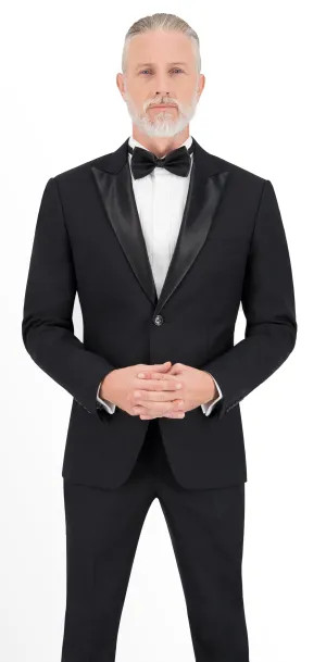 Charcoal Grey Self Check Regular Tuxedo