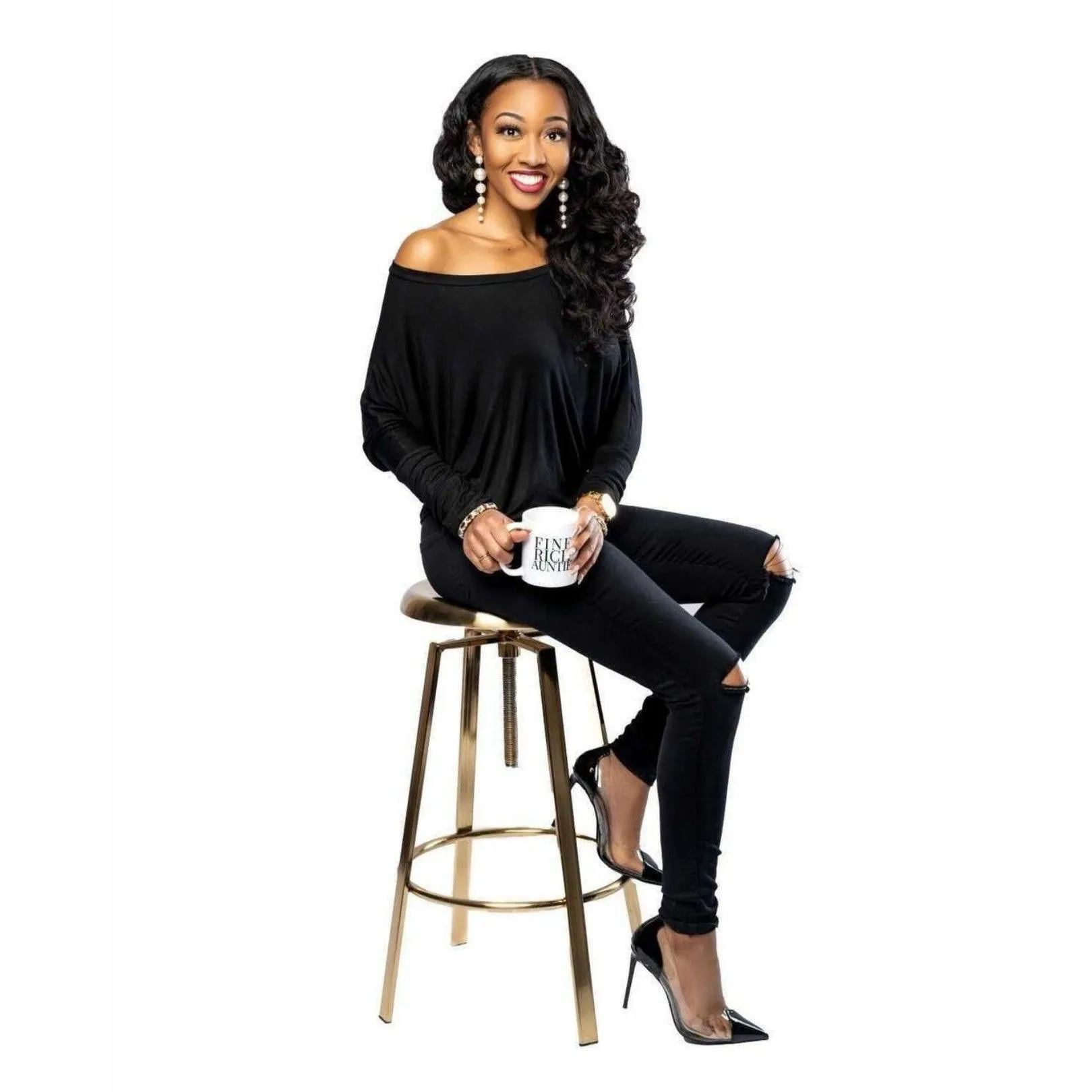 Charcoal Off The Shoulder Dolman Sleeve Top - Can Also Be Worn Boat Neck!!