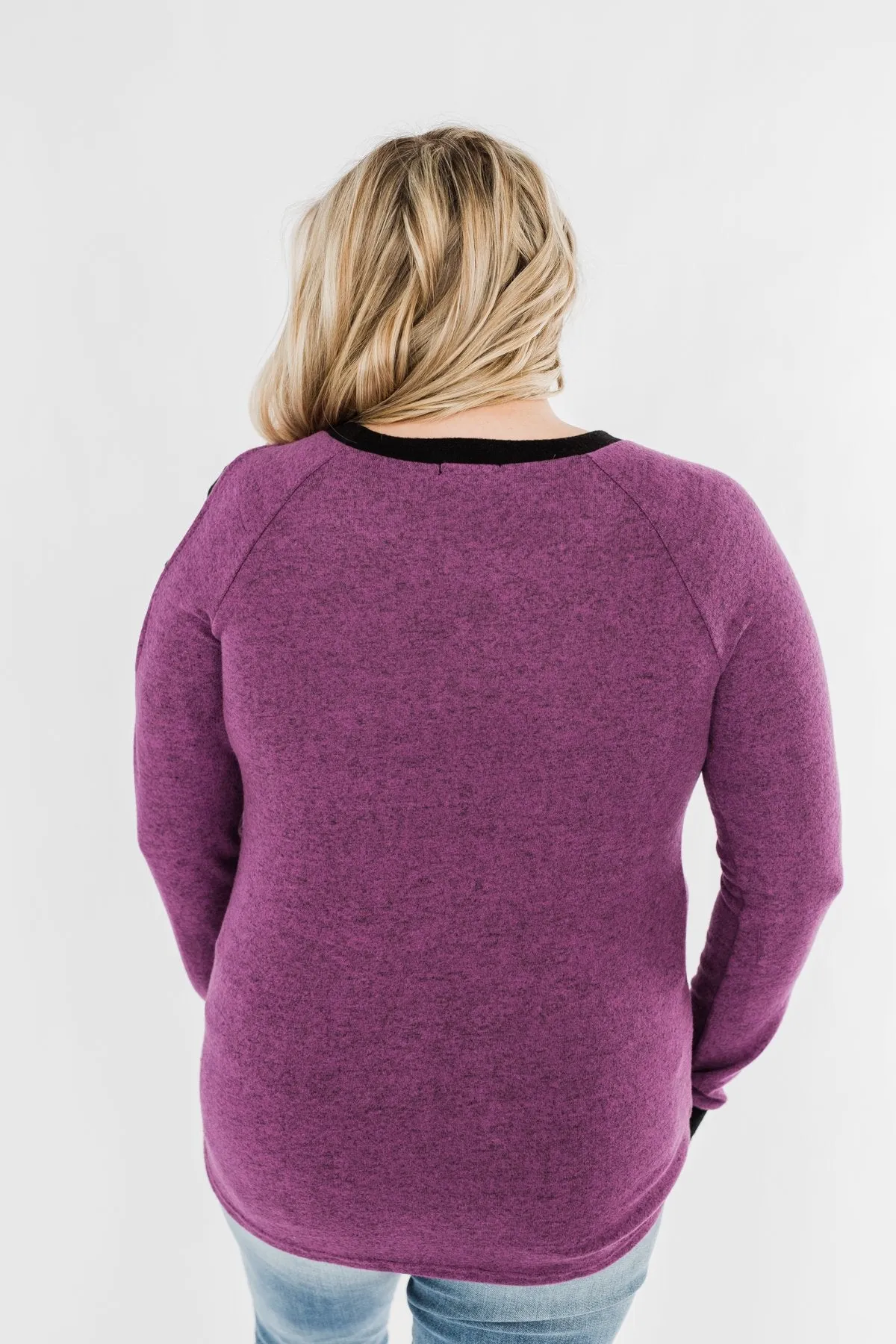 Chasing Dreams Cold Shoulder Top- Plum