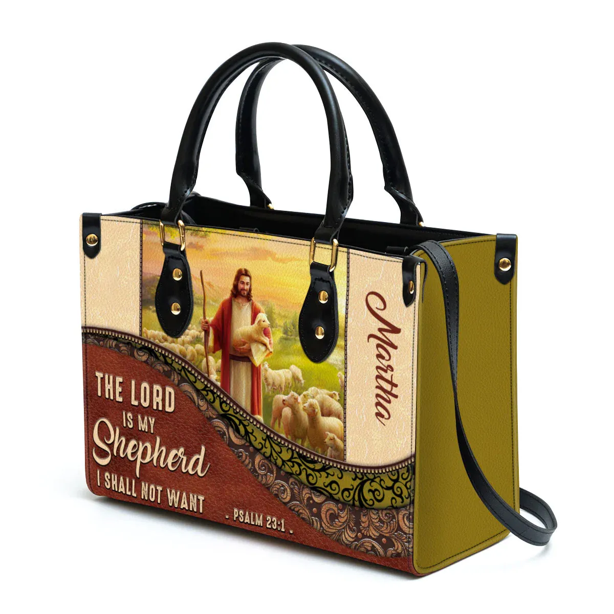 Christianart Designer Handbags, The Lord Is My Shepherd PSALM 23:1, Personalized Gifts, Gifts for Women.