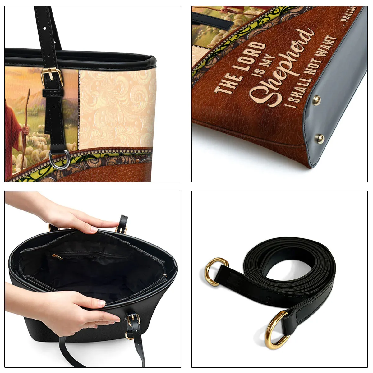 Christianart Designer Handbags, The Lord Is My Shepherd PSALM 23:1, Personalized Gifts, Gifts for Women.