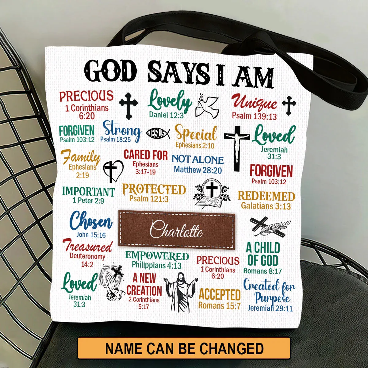 Christianart Handbag, Personalized Hand Bag, What God Says About You, Personalized Gifts, Gifts for Women.