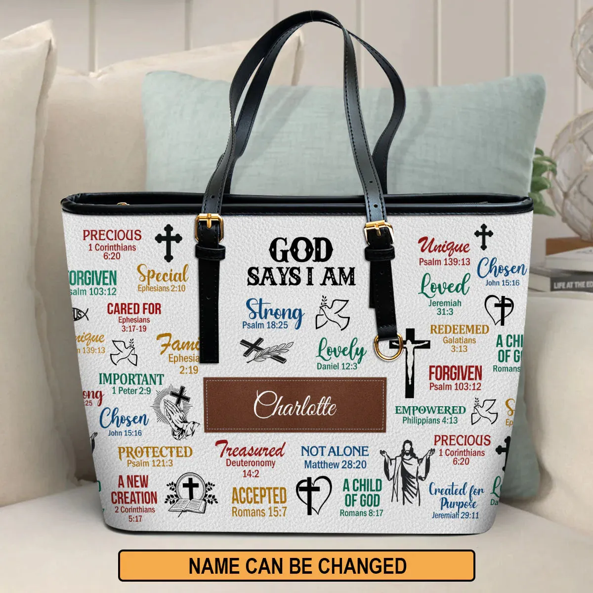 Christianart Handbag, Personalized Hand Bag, What God Says About You, Personalized Gifts, Gifts for Women.