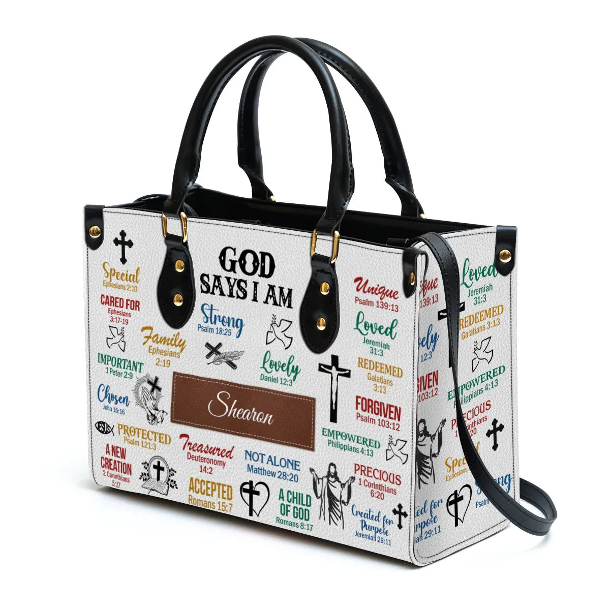 Christianart Handbag, Personalized Hand Bag, What God Says About You, Personalized Gifts, Gifts for Women.