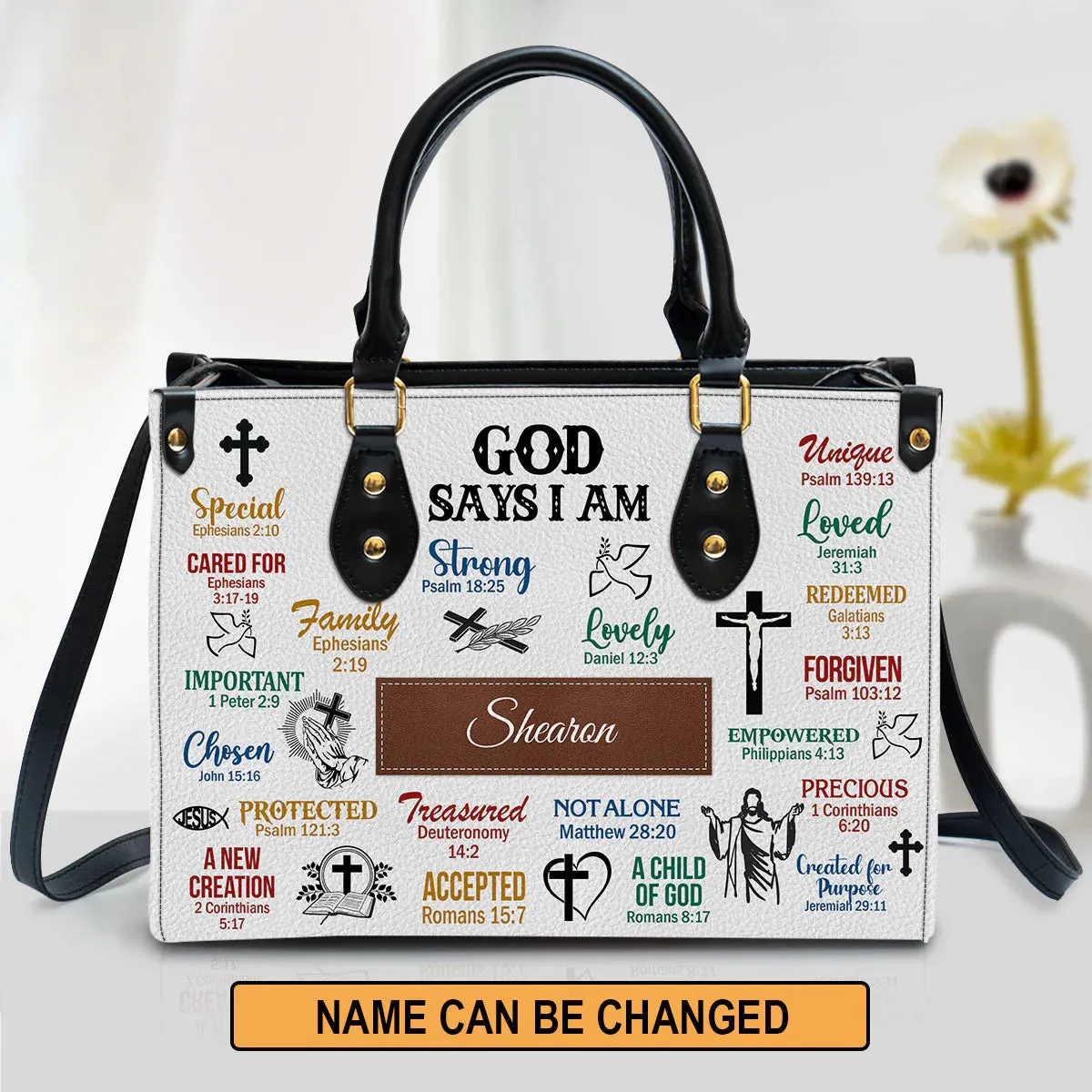 Christianart Handbag, Personalized Hand Bag, What God Says About You, Personalized Gifts, Gifts for Women.