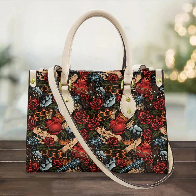 Christianart Personalized Gifts For Women, Purple Skull Leather Bag Handbag Purse for Women Fashion Small Casual Tote Luxury Shoulder Messenger Bolsa Female.