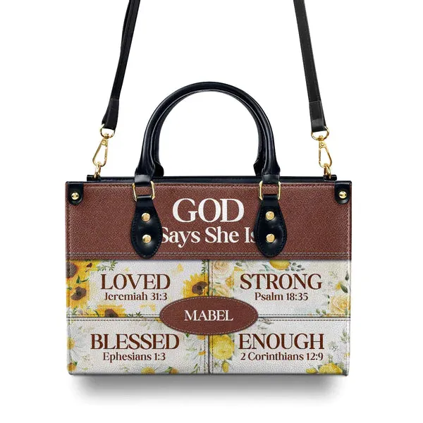 Christianartbag Handbags, God Says She Is Leather Bags, Personalized Bags, Gifts for Women, Christmas Gift, CABLTB01290723.