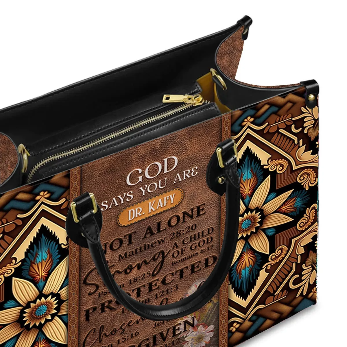 Christianartbag Handbags, GOD Says You Are Leather Handbag, Southwest Native American embroidery Handbag, Gifts for Women, CABLTB02101023.
