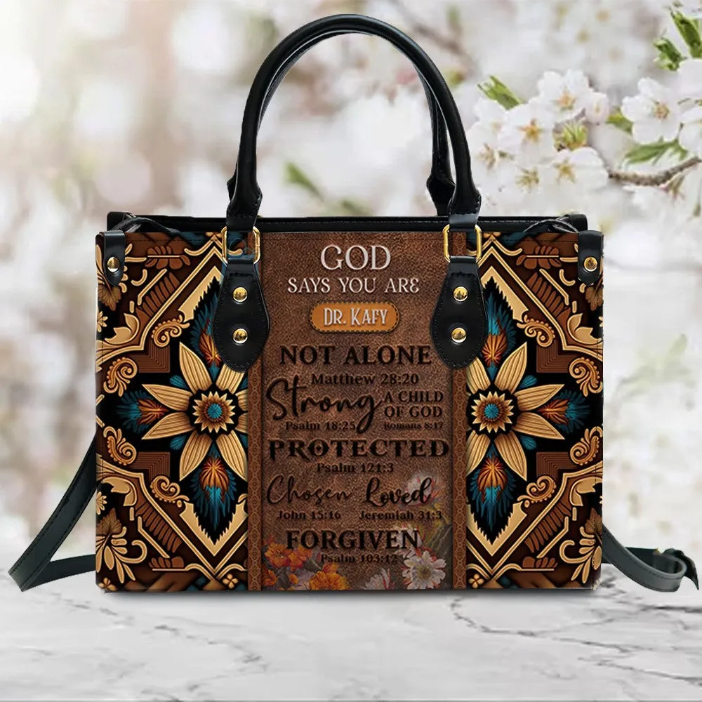 Christianartbag Handbags, GOD Says You Are Leather Handbag, Southwest Native American embroidery Handbag, Gifts for Women, CABLTB02101023.