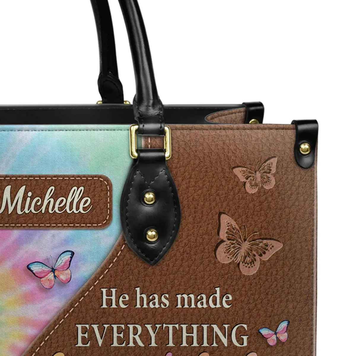 Christianartbag Handbags, He Has Made Everything Beautiful In Its Time Ecclesiastes 3:11 Leather Bags, Personalized Bags, Gifts for Women, Christmas Gift, CABLTB02140823.