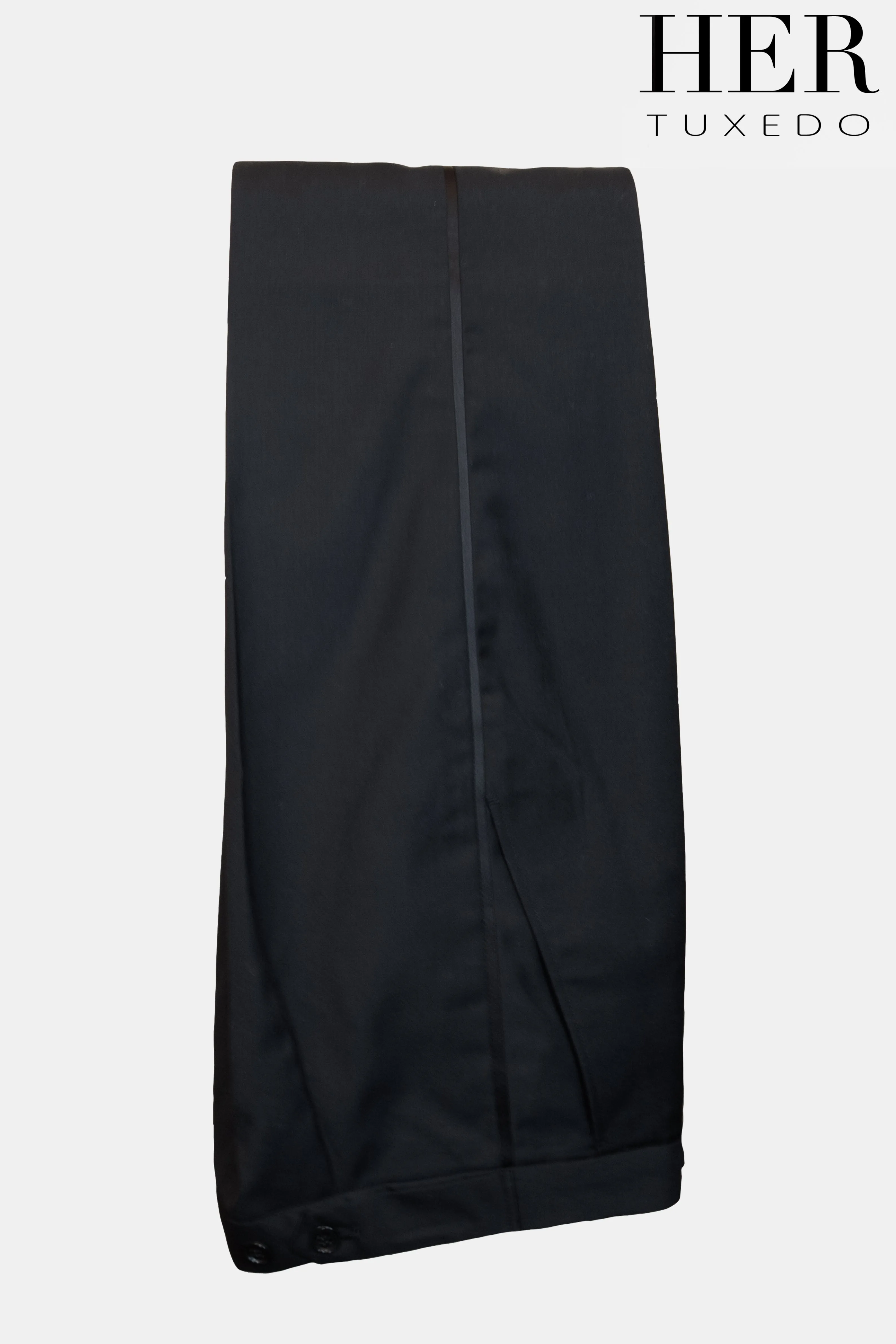 Classic Black Short Peak Lapel Tuxedo Suit (Pants With Tuxedo Stripe)(Two Piece) (Slim Fit)