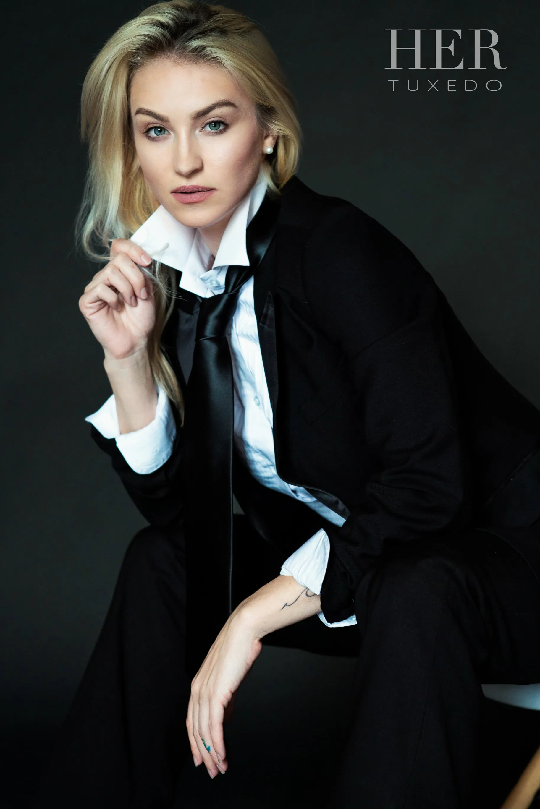 Classic Black Short Peak Lapel Tuxedo Suit (Pants With Tuxedo Stripe)(Two Piece) (Slim Fit)