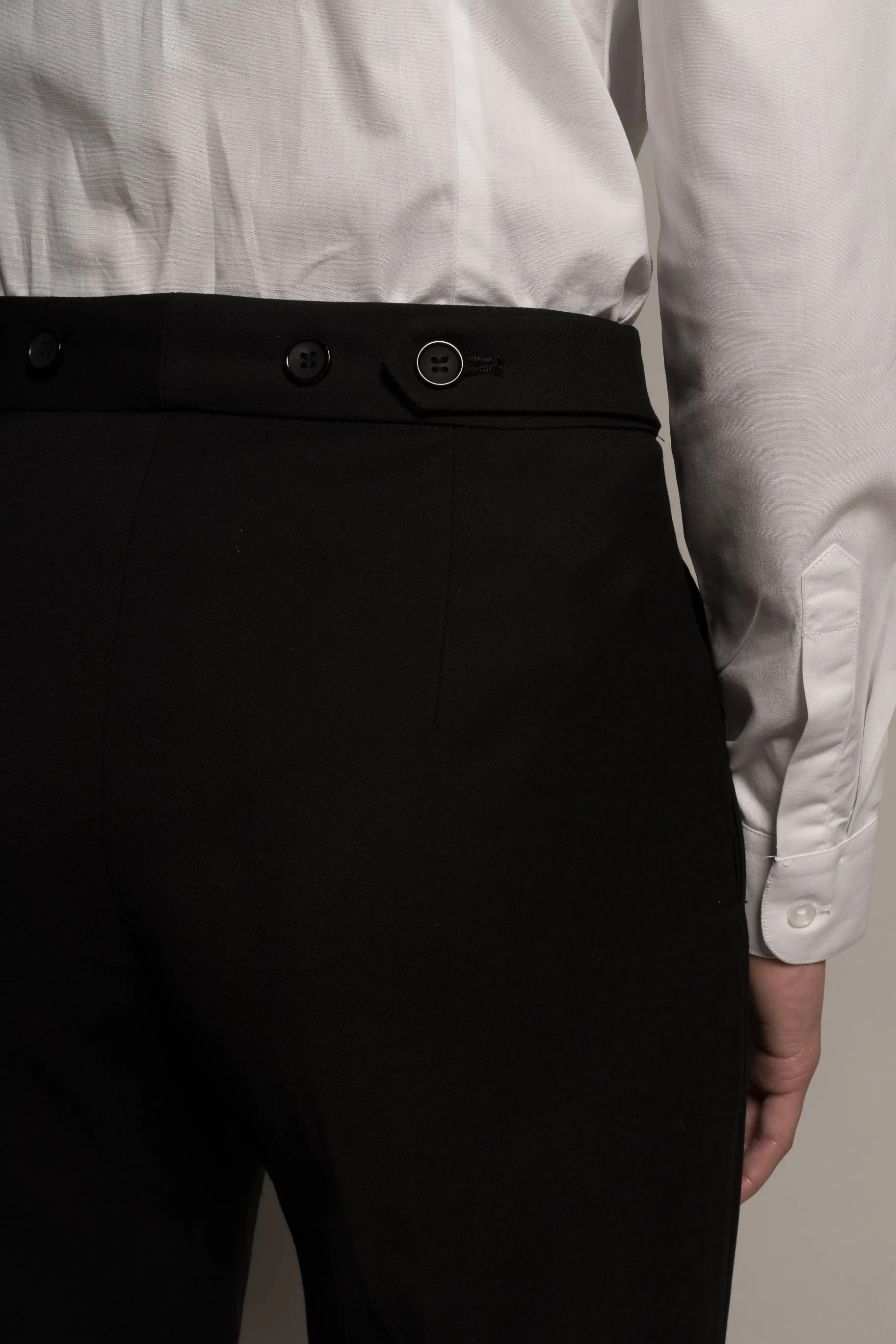 Classic Black Short Peak Lapel Tuxedo Suit (Pants With Tuxedo Stripe)(Two Piece) (Slim Fit)