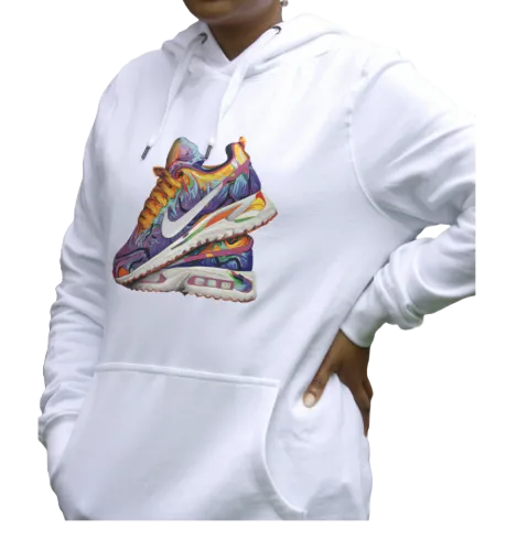 Classic White Organic Cotton Hoodie – Electric Kicks Edition
