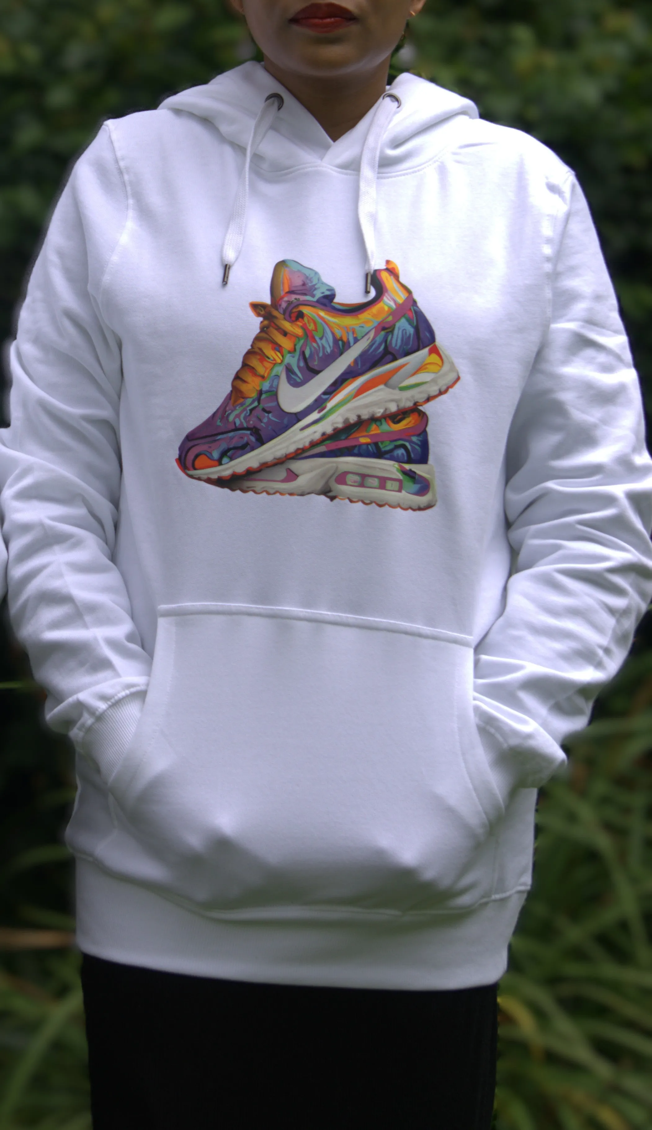 Classic White Organic Cotton Hoodie – Electric Kicks Edition