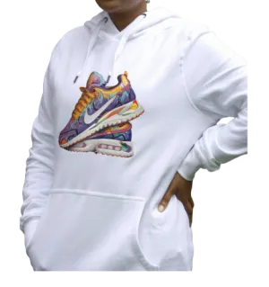 Classic White Organic Cotton Hoodie – Electric Kicks Edition