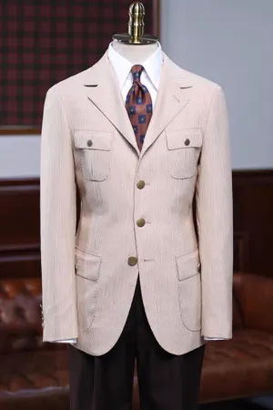 Classical Beige Notched Lapel Prom Suit for Men