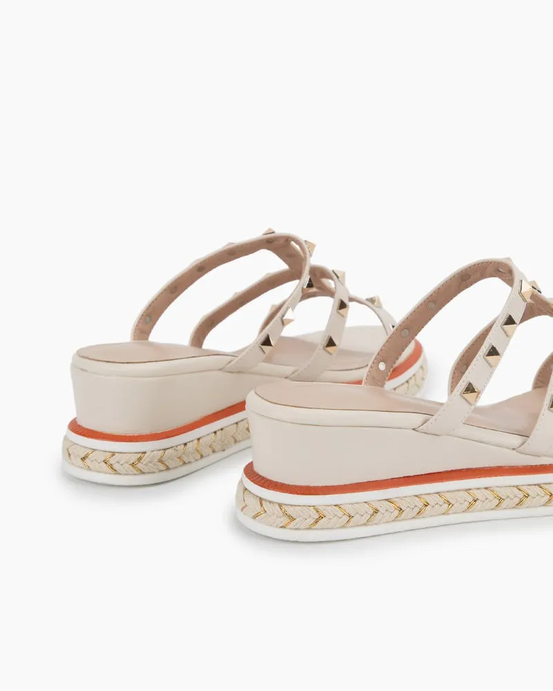 (Clean Up) Espadrille Wedges Slides Rivets Sandals