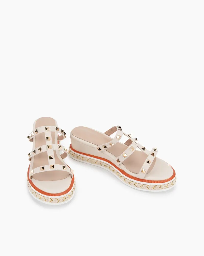 (Clean Up) Espadrille Wedges Slides Rivets Sandals