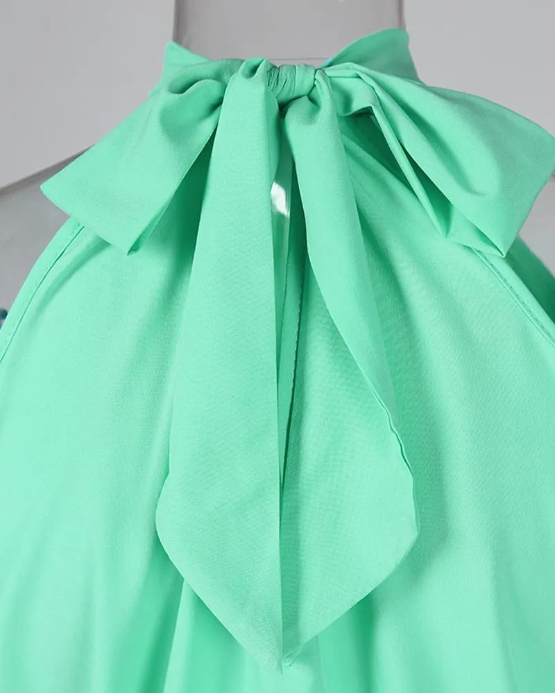 Cold Shoulder Lantern Sleeve Casual Blouse