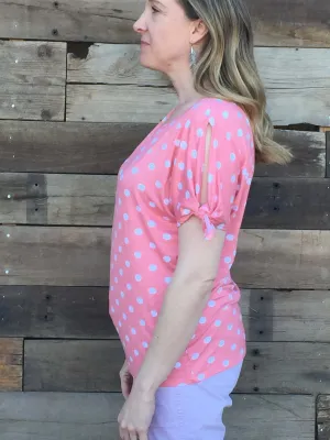 Cold Shoulder Polka Dot Blouse