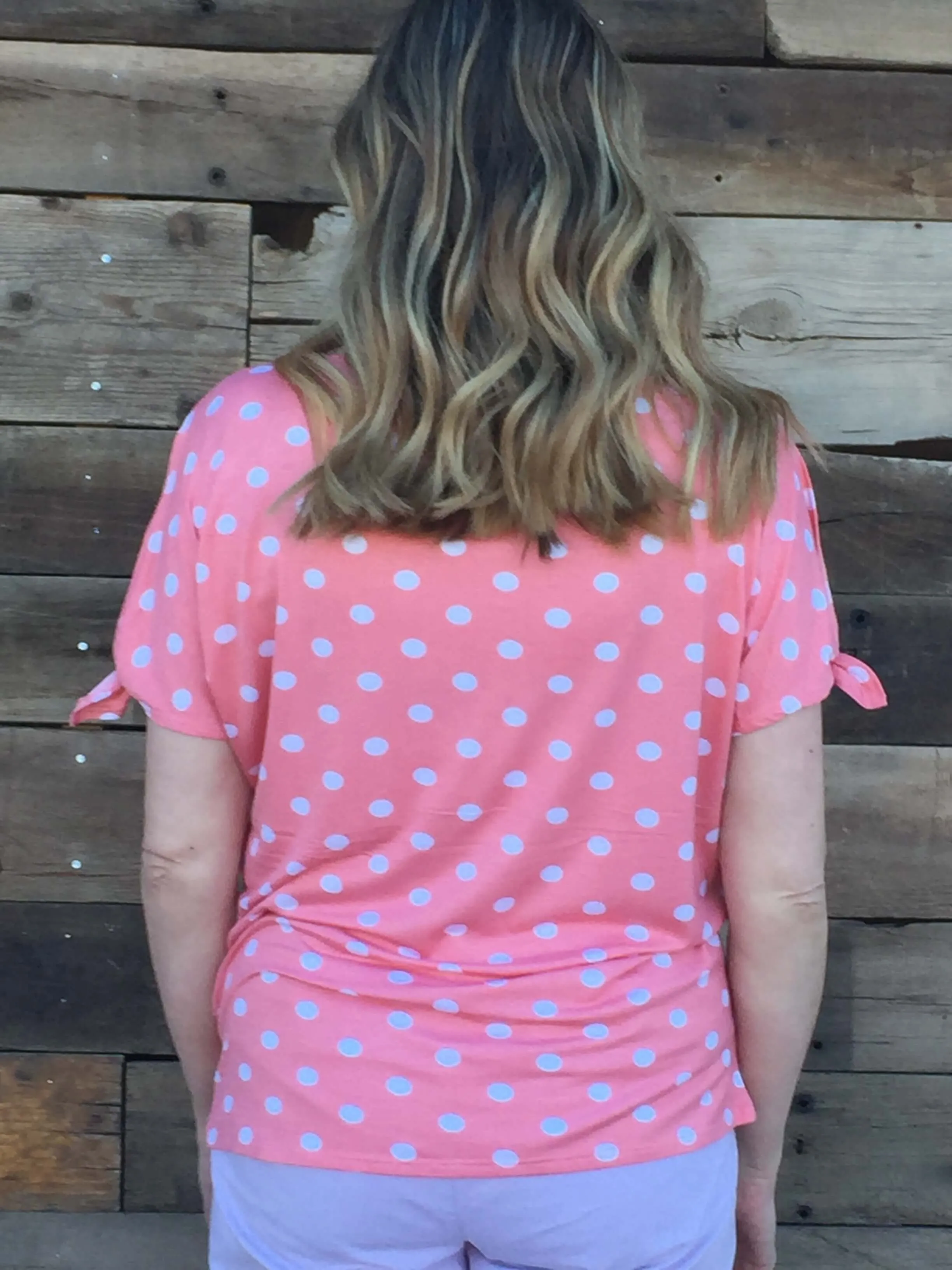 Cold Shoulder Polka Dot Blouse