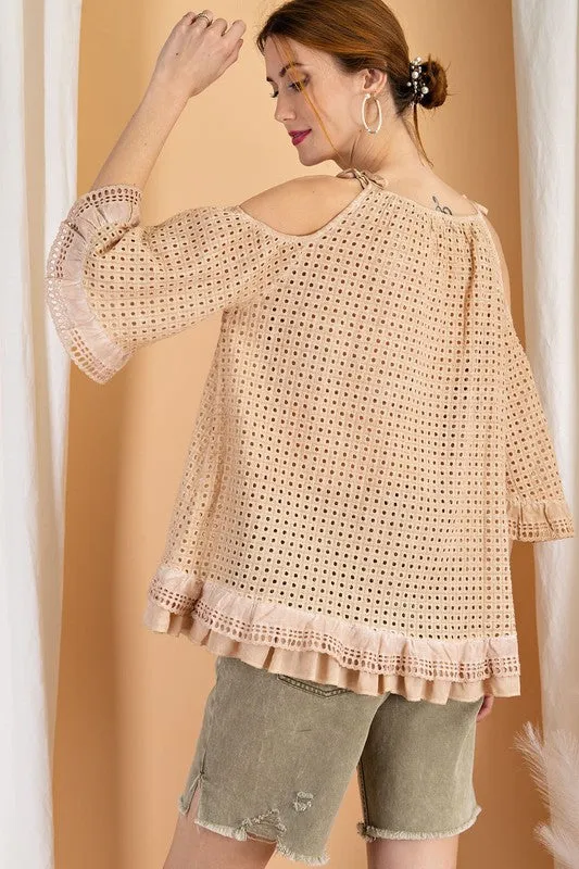 Cold Shoulder Ruffled Tunic