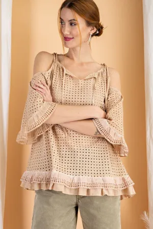 Cold Shoulder Ruffled Tunic