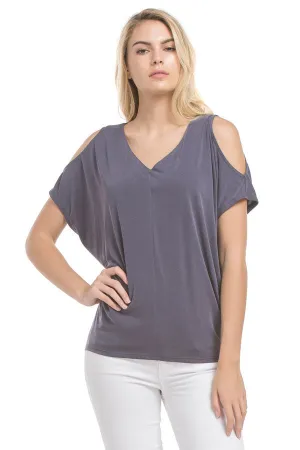 Cold Shoulder Sslv Top | Ash Navy