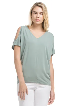 Cold Shoulder Sslv Top | Ash Sage