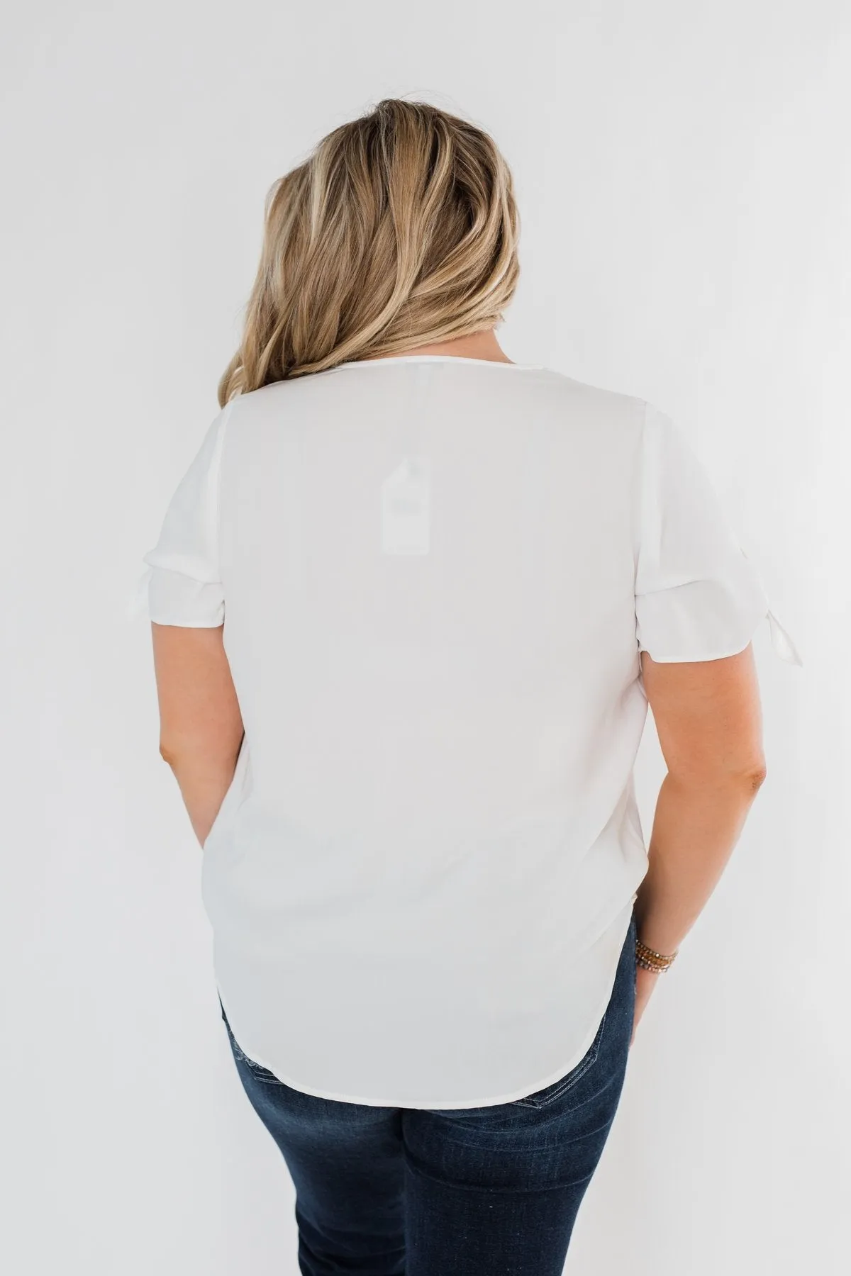 Cold Shoulder Wrap Blouse- Off White