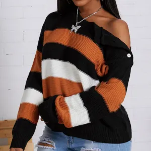 Colorblock Stripe Splicing Sweater