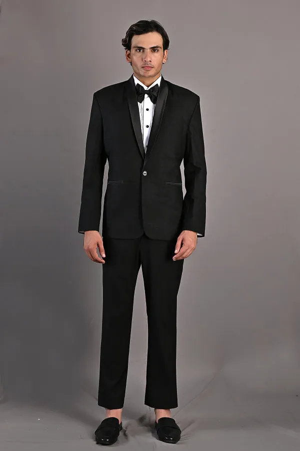 Constantine - Black Abstract Embroidered Tuxedo Set