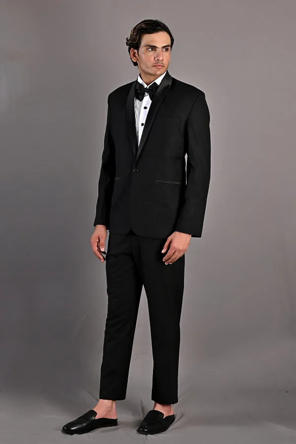 Constantine - Black Abstract Embroidered Tuxedo Set