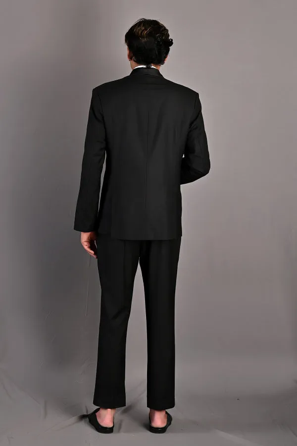 Constantine - Black Abstract Embroidered Tuxedo Set