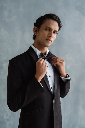 Constantine - Black Abstract Embroidered Tuxedo Set