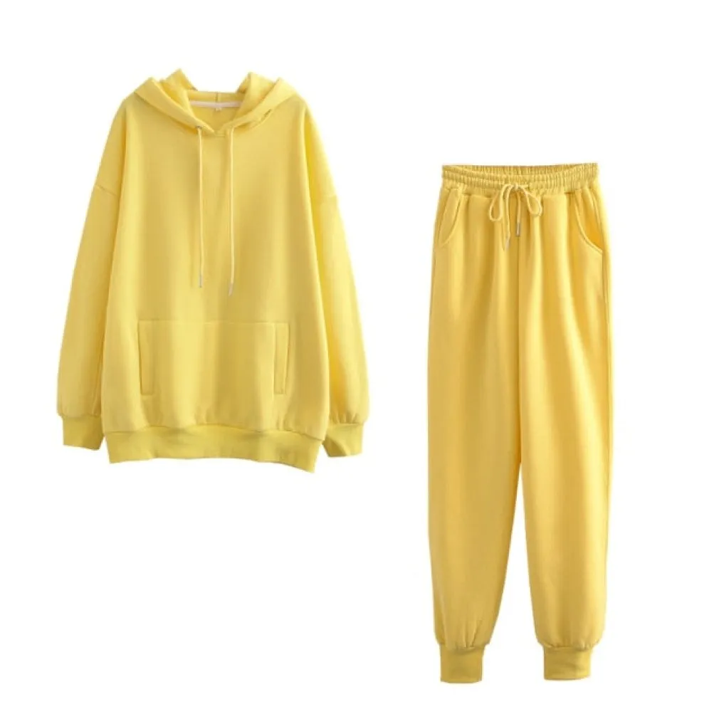 ContiNent 33 Autumn Winter Women tracksuit thick fleece 100% cotton suit 2 pieces sets hoodies sweatshirt and pants suits 6L17