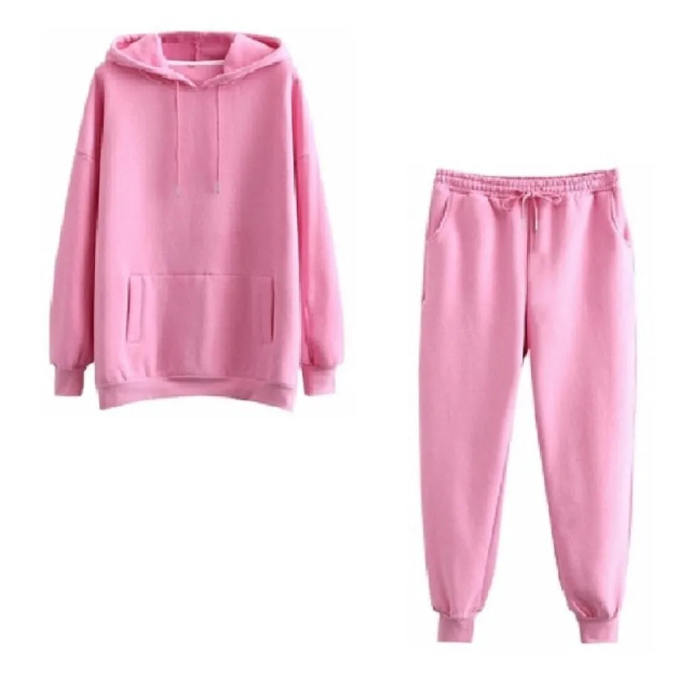 ContiNent 33 Autumn Winter Women tracksuit thick fleece 100% cotton suit 2 pieces sets hoodies sweatshirt and pants suits 6L17