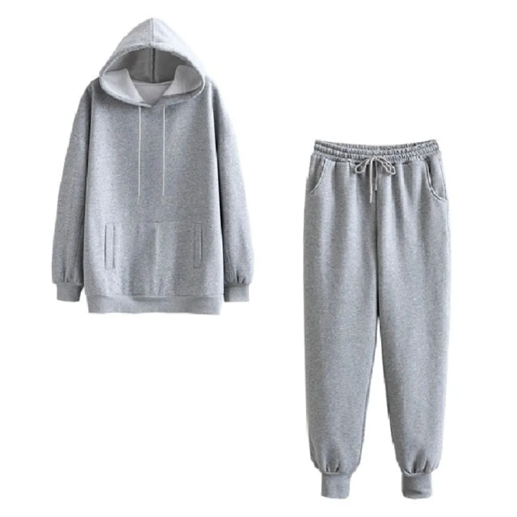 ContiNent 33 Autumn Winter Women tracksuit thick fleece 100% cotton suit 2 pieces sets hoodies sweatshirt and pants suits 6L17