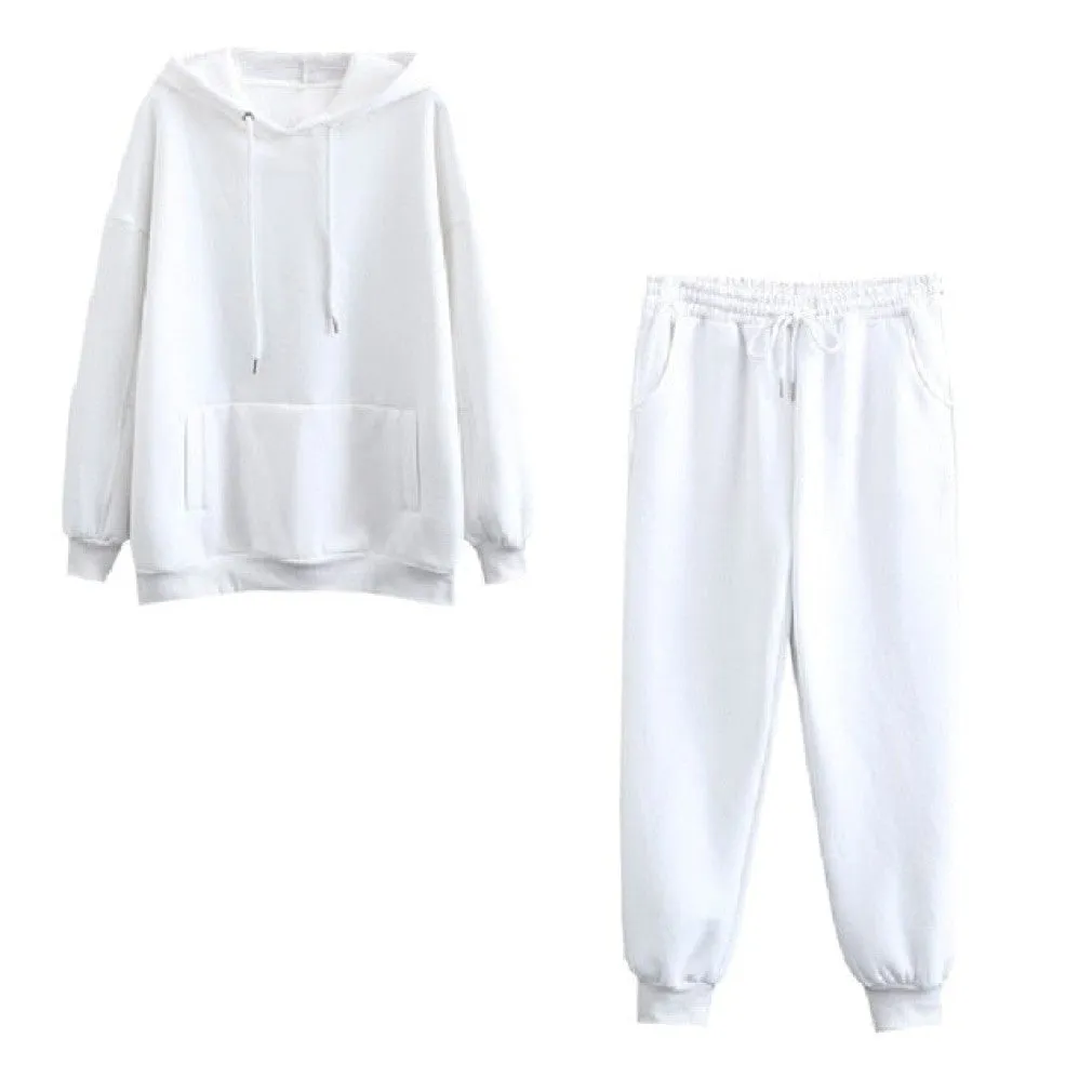 ContiNent 33 Autumn Winter Women tracksuit thick fleece 100% cotton suit 2 pieces sets hoodies sweatshirt and pants suits 6L17