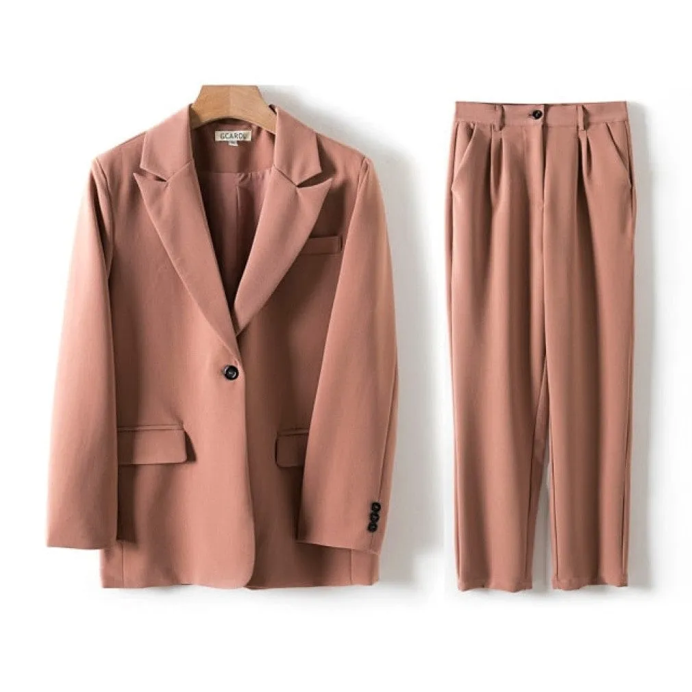 ContiNent 33 Women Blazer And Guard Pants Sets Two Pieces OL Single Breasted Jacket Formal Suit Pleated Trousers Spring Autumn Winter