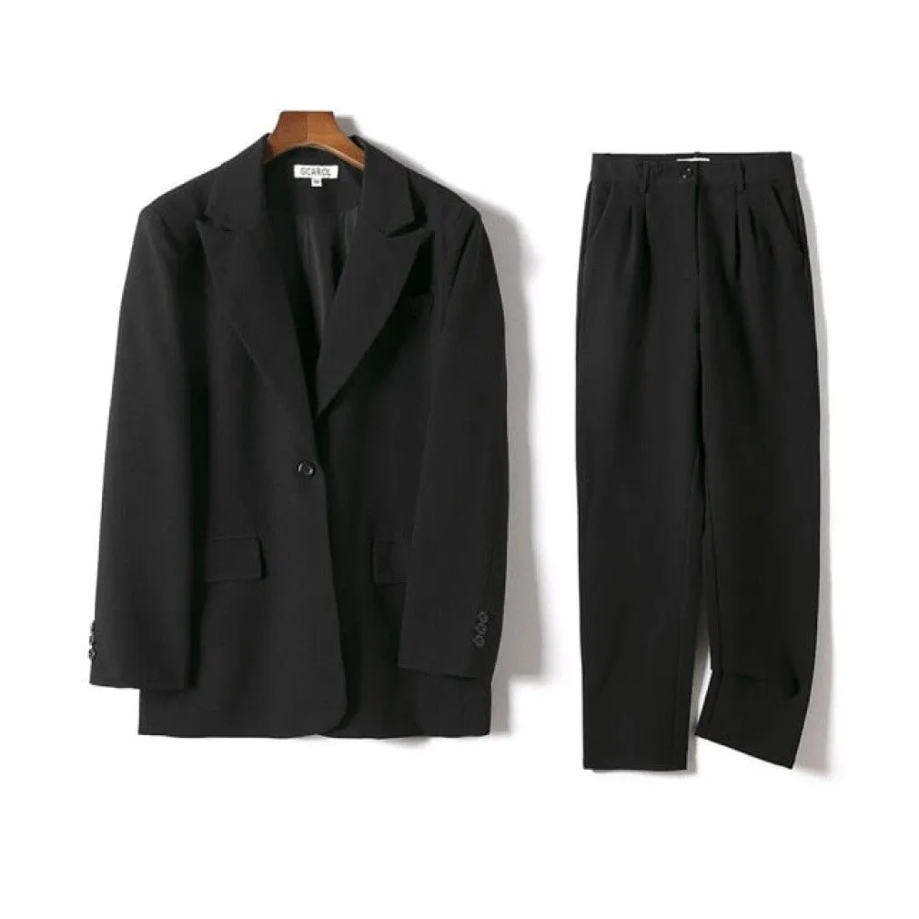 ContiNent 33 Women Blazer And Guard Pants Sets Two Pieces OL Single Breasted Jacket Formal Suit Pleated Trousers Spring Autumn Winter