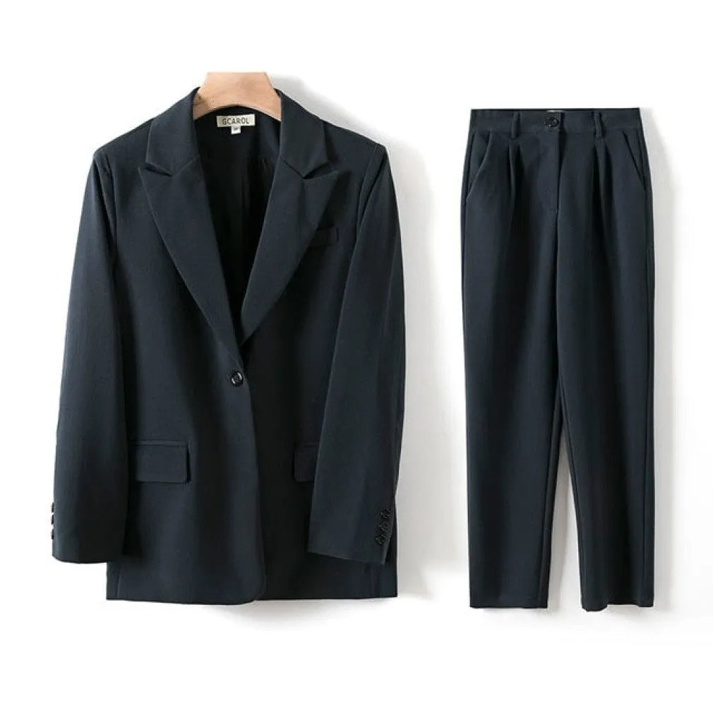 ContiNent 33 Women Blazer And Guard Pants Sets Two Pieces OL Single Breasted Jacket Formal Suit Pleated Trousers Spring Autumn Winter