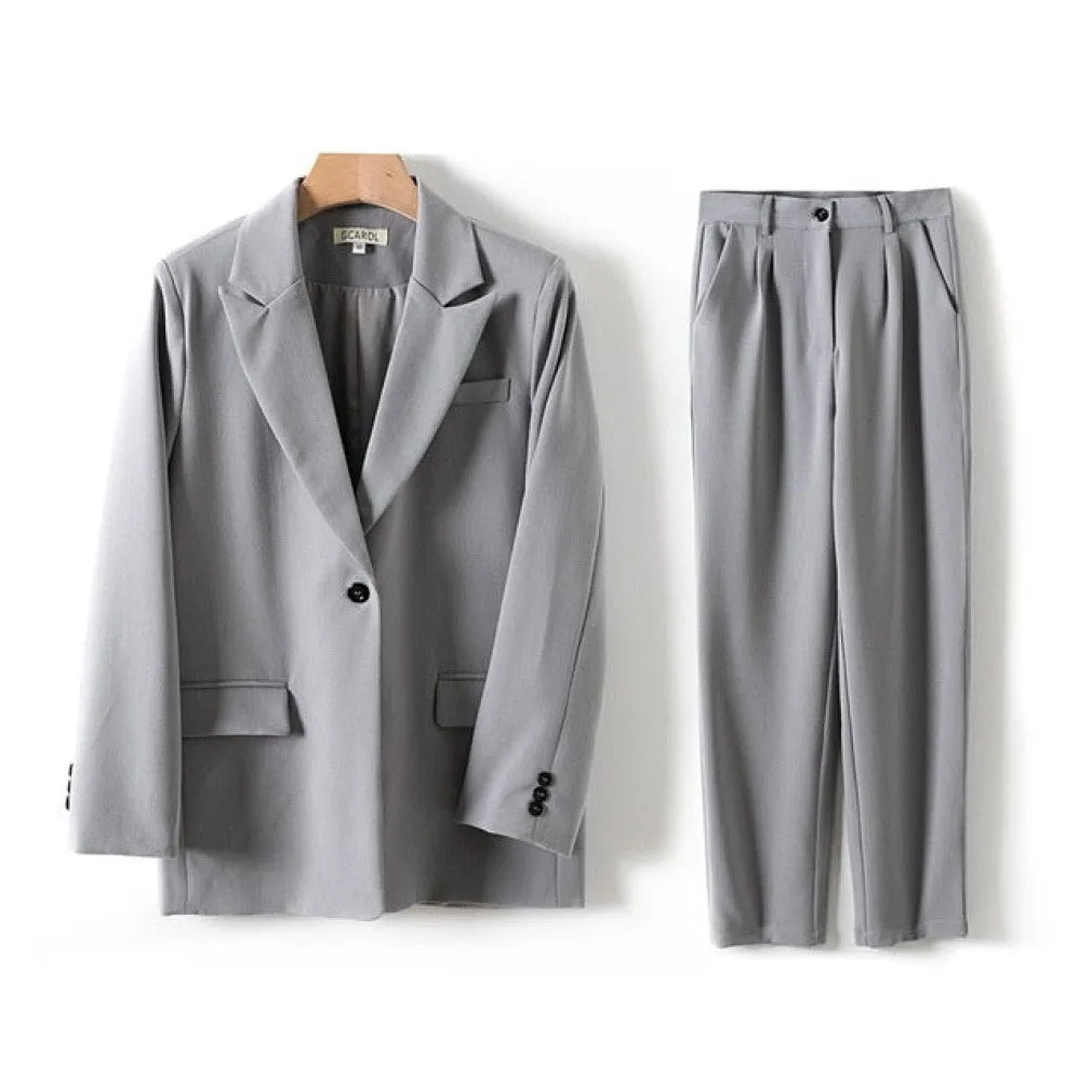 ContiNent 33 Women Blazer And Guard Pants Sets Two Pieces OL Single Breasted Jacket Formal Suit Pleated Trousers Spring Autumn Winter
