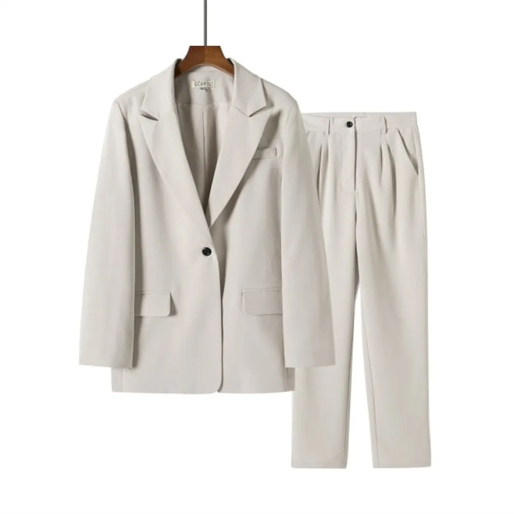 ContiNent 33 Women Blazer And Guard Pants Sets Two Pieces OL Single Breasted Jacket Formal Suit Pleated Trousers Spring Autumn Winter