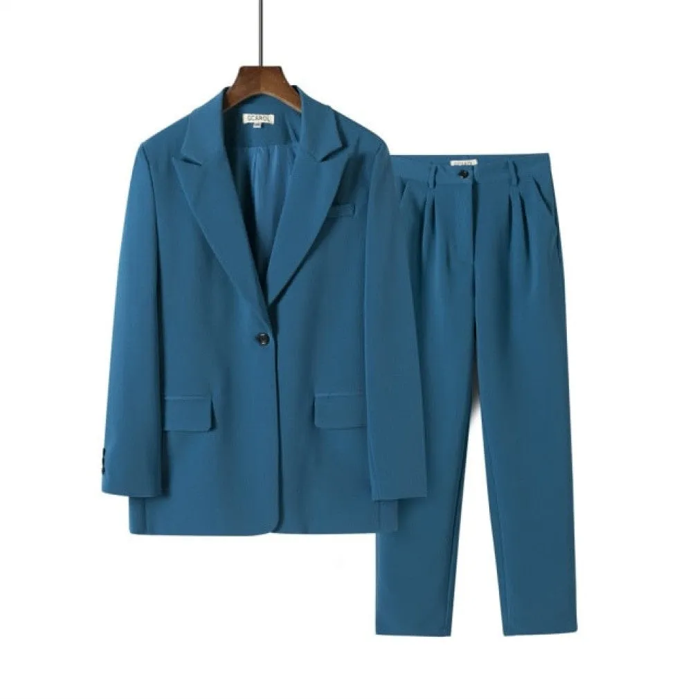ContiNent 33 Women Blazer And Guard Pants Sets Two Pieces OL Single Breasted Jacket Formal Suit Pleated Trousers Spring Autumn Winter